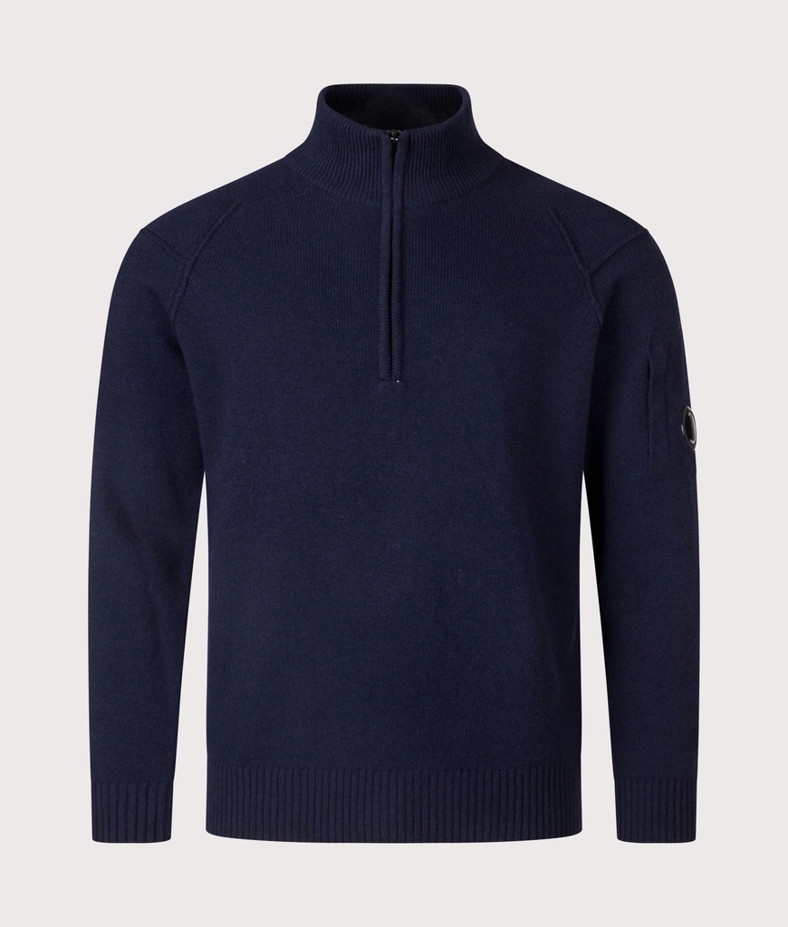 CP Company Mens Lambswool GRS Quarter Zip Jumper